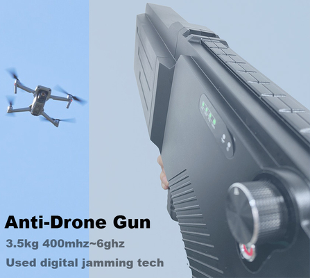 Drone jammer 2000M 400mhz a 6GHz 7 bandas solo 3.5kg de peso pistola anti-dron de mano